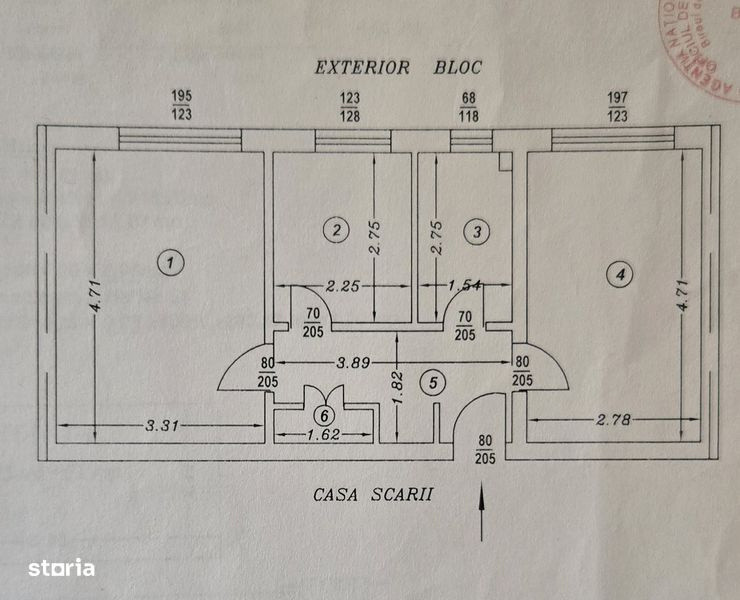 9 MAI - Muzeu, Apartament 2 cam decomandat, etaj 3/4, centrala