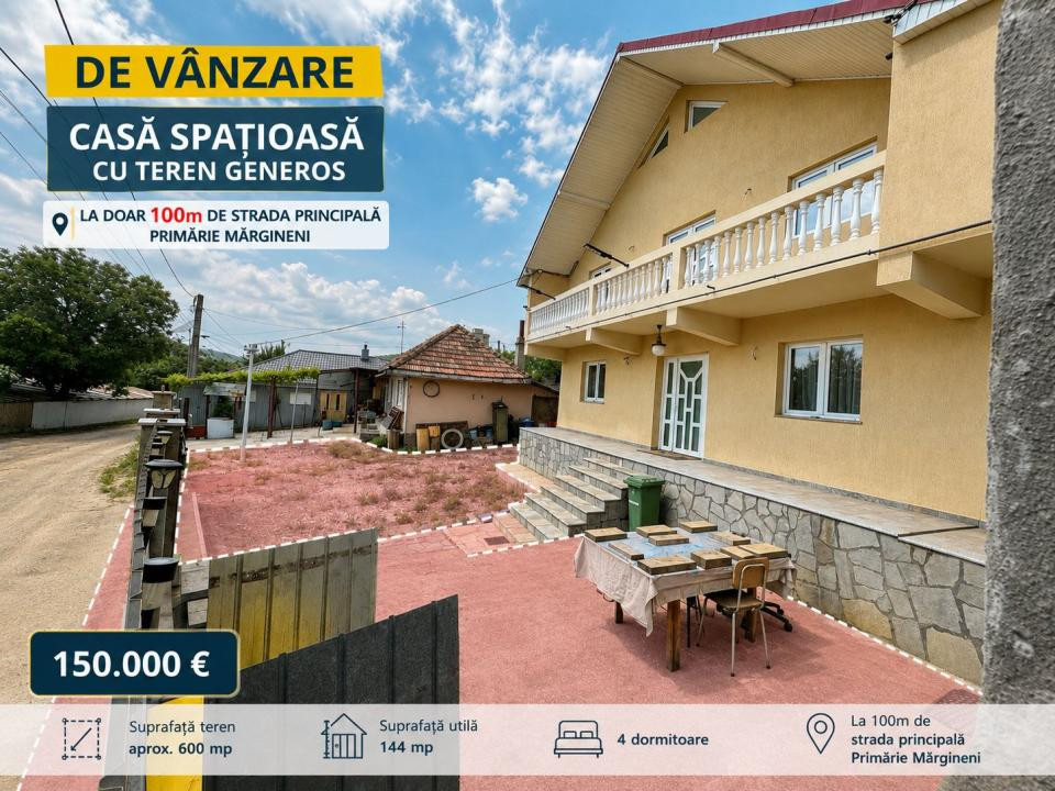 MARGINENI - Casa P+1, din caramida, construita 2010, 4 dormitoare, 600mp teren