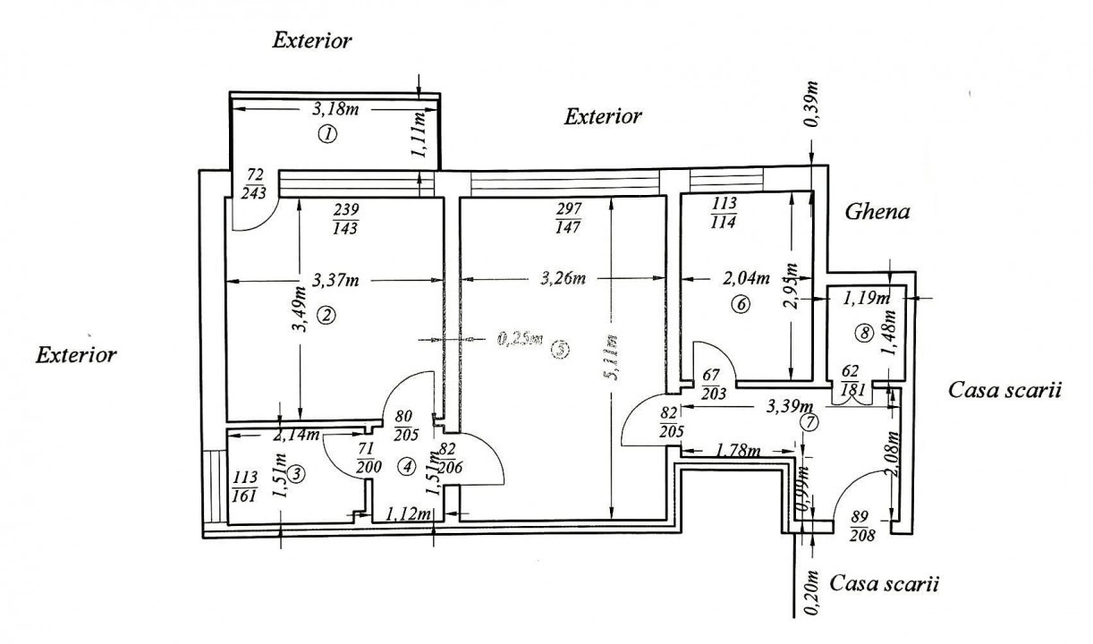 ZONA GARII - Apartament cu 2 camere semidecomandat, etaj 6, cu centrala